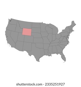 Wyoming state map. Vector illustration.