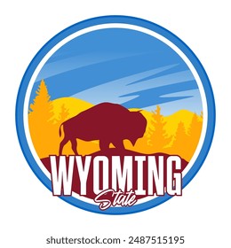 Wyoming State with natural scenery in the background