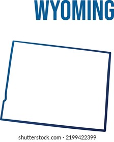 Wyoming state outline blue gradient map