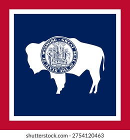 Wyoming state square flag. Part of The United States of America. Clean design for print, web, or educational use. Vector illustration.