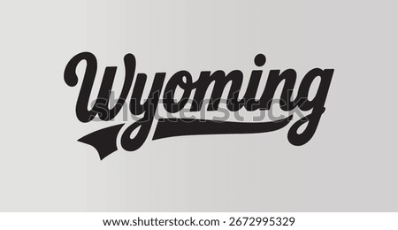 Wyoming text graphic element Illustration template design 
