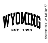 Wyoming typography design for tshirt hoodie baseball cap jacket and other uses vector
