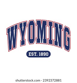 Wyoming typography design vector, usa state shirt design vector. Jersey design vector, T-shirt design for usa 