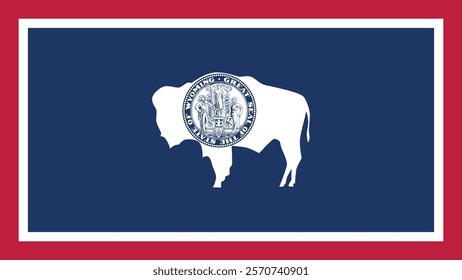 Wyoming US State Flag Vector Illustration