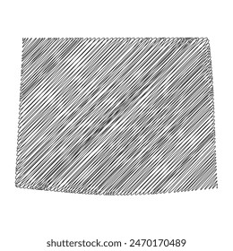 Wyoming US state thread map line vector illustration
