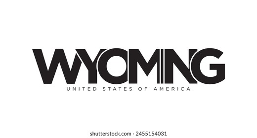 Wyoming, USA typography slogan design. America logo with graphic city lettering for print and web.