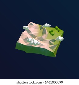Wyoming Vector Low Poly 3D Cartoon Map