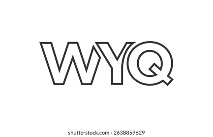 WYQ logo design template with strong and modern bold text. Initial based vector logotype featuring simple and minimal typography. Trendy company identity ideal for businesses brand presence.