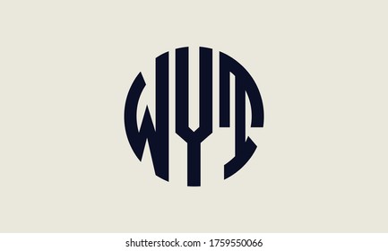 WYT Circle Emblem Abstract Monogram Letter Mark Vector Logo Template