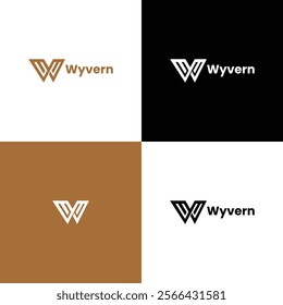 "Wyvern - A Bold and Geometric Logo Design Featuring a Modern 'W' Lettermark, Perfect for Premium Branding, Corporate Identities, and Innovative Business Ventures"

