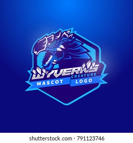 wyvern dragon lizard creature mascot logo