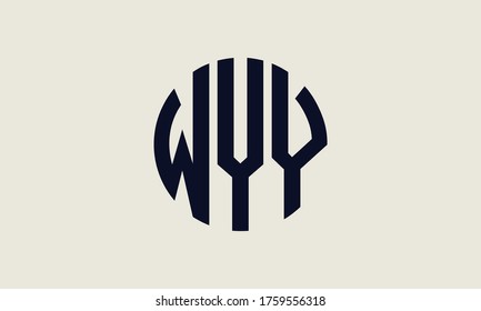 WYY Circle Emblem Abstract Monogram Letter Mark Vector Logo Template