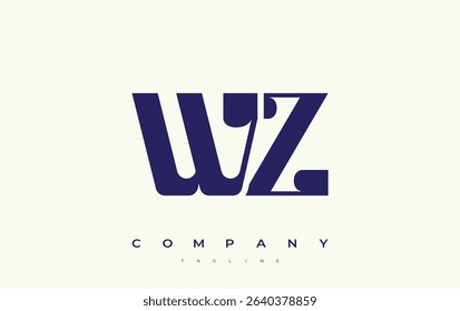 WZ Abstract Geometric Logo Design. Modern and elegant logo design with simplistic typography elements, showcasing branding excellence.