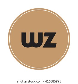 wz brown letters ,abstract background logo, design identity in circle, alphabet letter