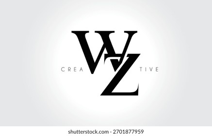 WZ  Elegant Serif Monogram Logo – Luxury Lowercase Typographic Lettermark for Modern Branding