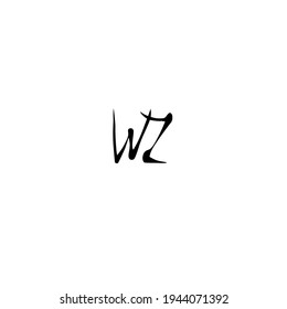 WZ initial handwriting logo for identity