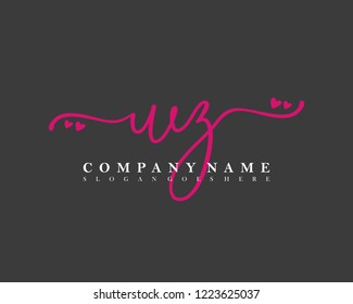 WZ Initial handwriting logo vector
