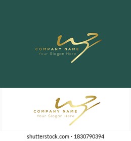 WZ Initial letter handwriting and signature logo. Beauty vector initial logo .Fashion, boutique, floral and botanical
