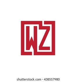 WZ initial letters looping linked square logo red