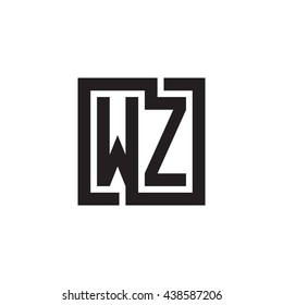 WZ initial letters looping linked square monogram logo