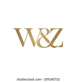 W&Z Initial logo. Ampersand monogram golden logo