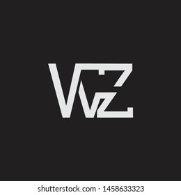 WZ initial logo Capital Letters black background