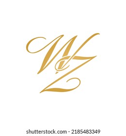 WZ initial logo design vector stock