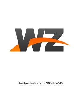 WZ initial overlapping swoosh letter logo black orange