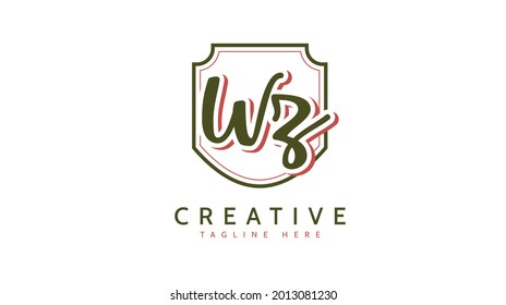 WZ Initials, handwriting logo vector