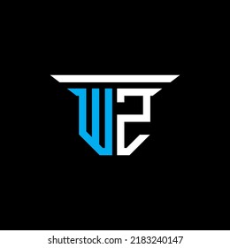 Diseño creativo del logotipo de la letra WZ con gráfico vectorial