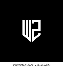 WZ letter logo design with black background in illustrator. Vector logo, calligraphy designs for logo, Poster, Invitation, etc.