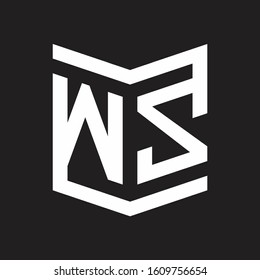 WZ Logo Emblem Monogram With Shield Style Design Template Isolated On Black Background