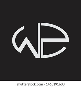 WZ Logo letter oval monogram design template with black and white colors