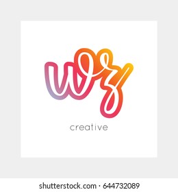 WZ logo, vector. Useful as branding, app icon, alphabet combination, clip-art.