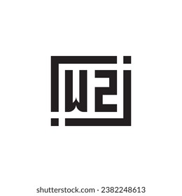 WZ minimalist geometric symbol logo in high quality professional design that will print well across any print media