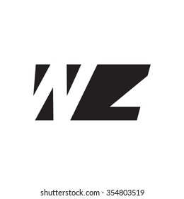 WZ negative space letter logo