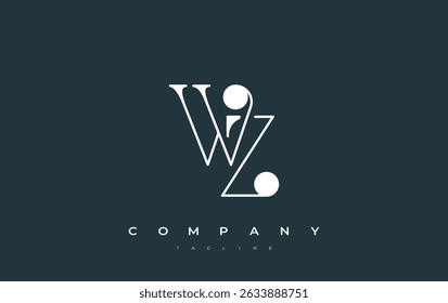WZ Typography Logo Design. Stylish monogram design depiction featuring the letters W and Z combined in an artistic signature style, delivering a unique and creative visual representation.