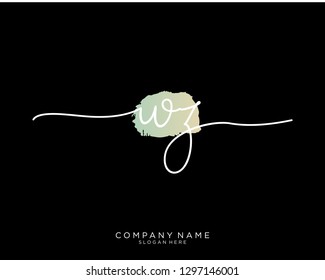 WZ W Z Initial handwriting logo template