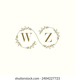 WZ wedding infinity in elegant monogram with high quality professional design that will print well