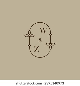 WZ wedding initial logo in high quality professional design that will print well across any print media
