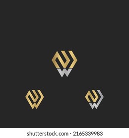 WZ, ZW, Abstract initial monogram letter alphabet logo design