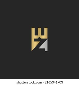 WZ, ZW, Abstract initial monogram letter alphabet logo design