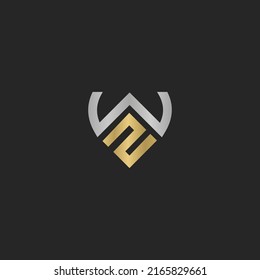 WZ, ZW, W AND Z Abstract initial monogram letter alphabet logo design