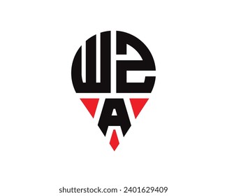 WZA letter location shape logo design
