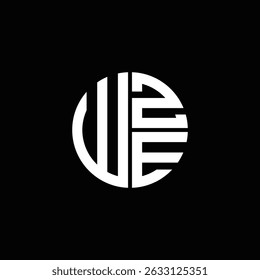 WZE logo WZE icon WZE monogram WZE letter minimalist Circle flat Unique modern abstract logo design.
