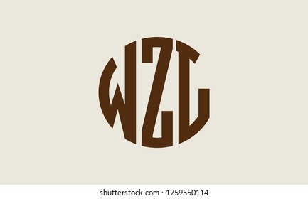 Plantilla de logotipo de marca vectorial de la letra de monograma de WZL Circle Emblem Resumen