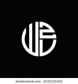 WZV logo WZV icon WZV monogram WZV letter minimalist Circle flat Unique modern abstract logo design.
