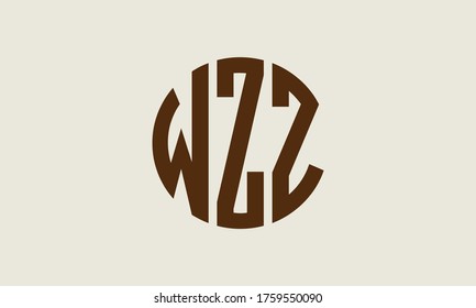 Plantilla de logotipo de marca vectorial de la letra monográfica del círculo de WZZ