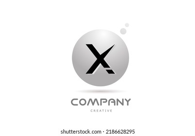 X 3d-Graukugel Buchstaben Logo-Symbol Design mit Punkt. Kreative Vorlage für Unternehmen und Unternehmen