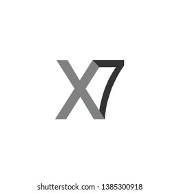 X 7 letter logo vector